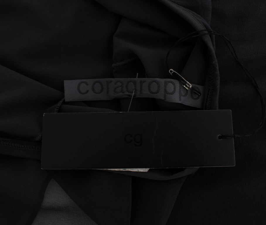 CORA GROPPO Gray Blue Stretch Blouse Top | Regal Royce