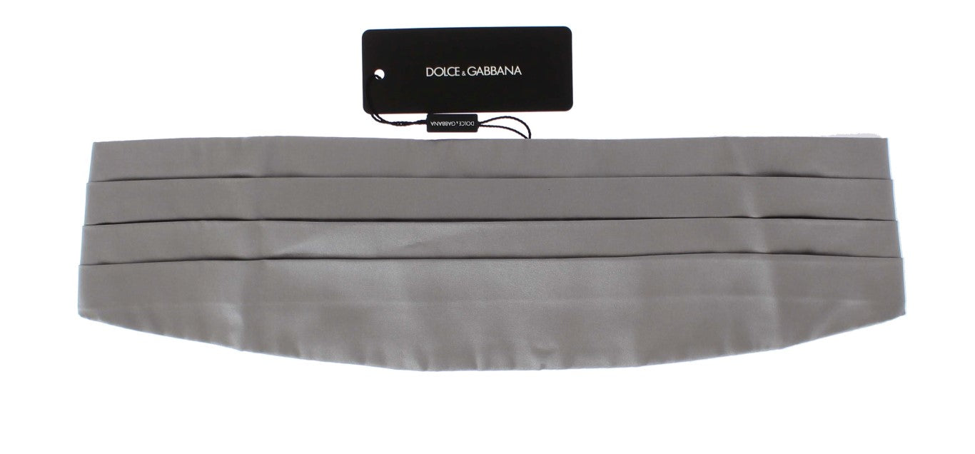 Dolce & Gabbana Silver Wide Belt Silk Cummerbund | Regal Royce