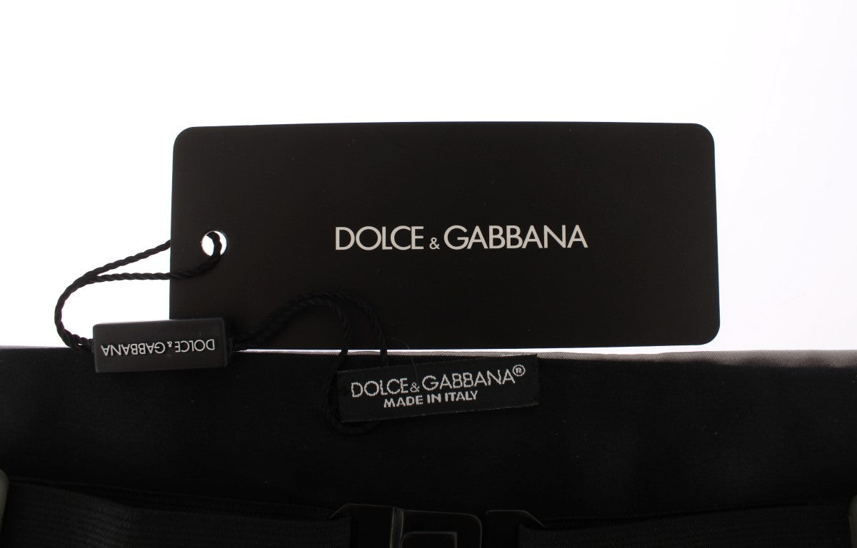 Dolce & Gabbana Silver Wide Belt Silk Cummerbund | Regal Royce