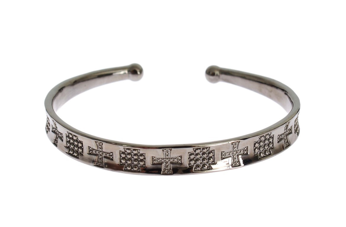 Nialaya Gray Rhodium 925 Silver Bangle Bracelet | Regal Royce
