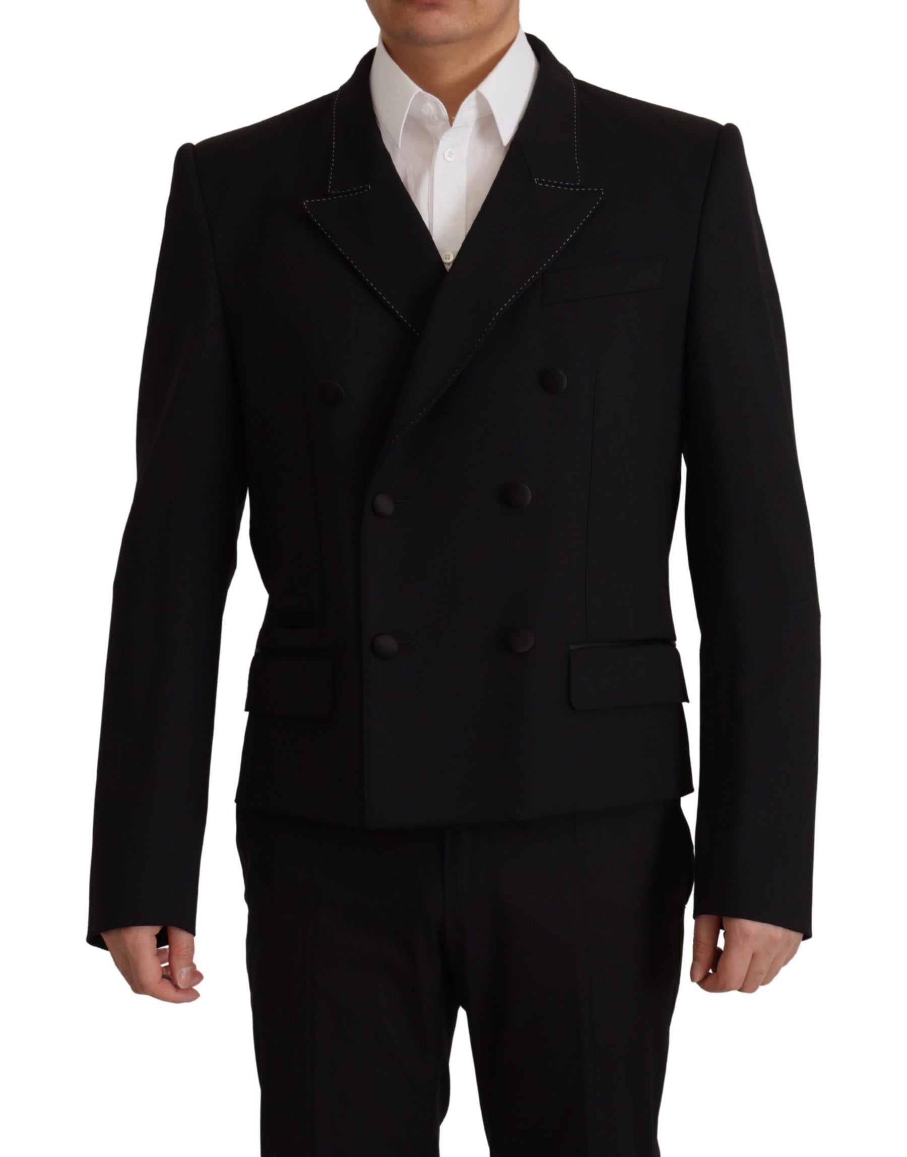 Dolce & Gabbana Black Double Breasted Coat Blazer Jacket | Regal Royce