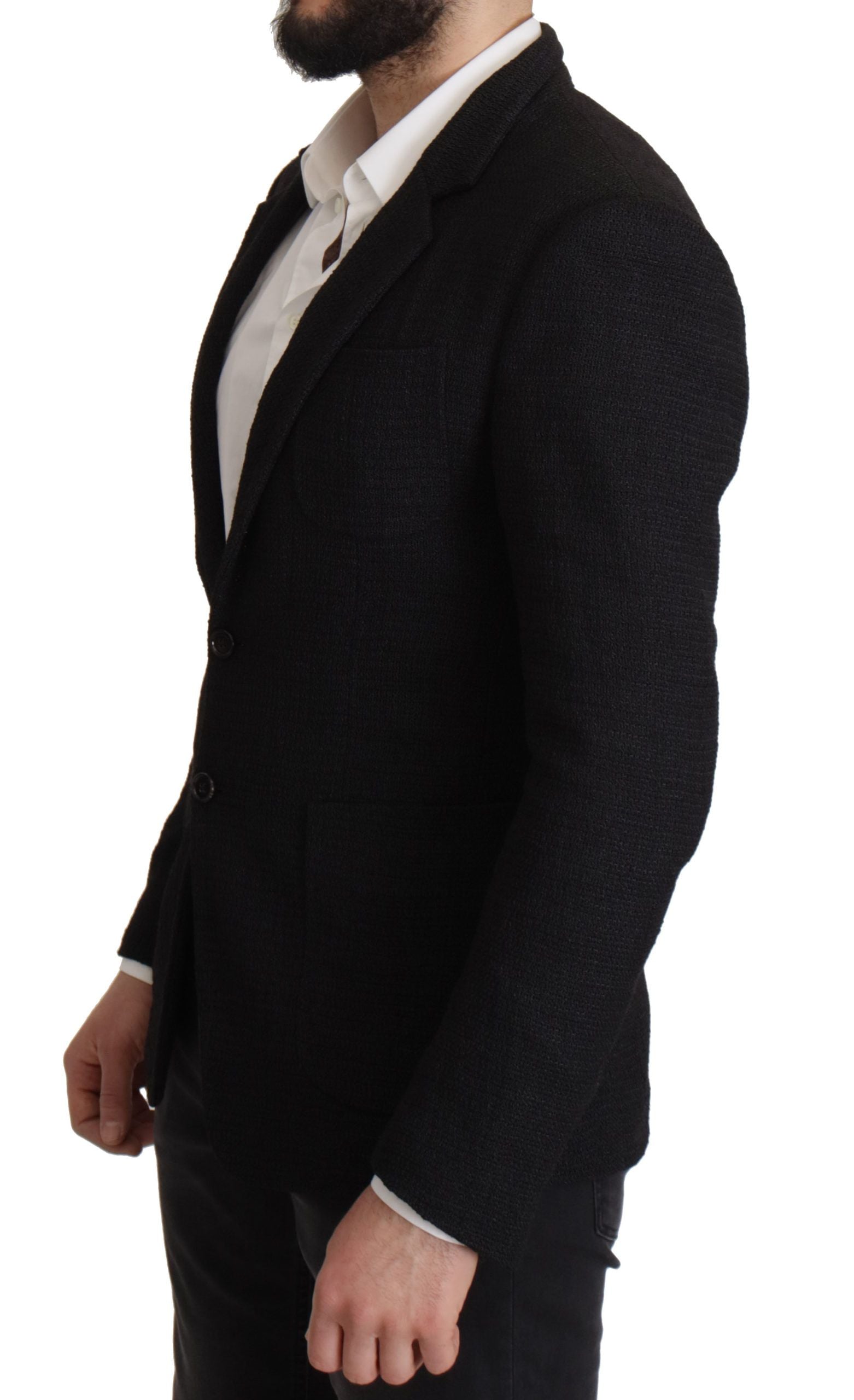 Dolce & Gabbana Black Single Breasted Coat Men Blazer | Regal Royce