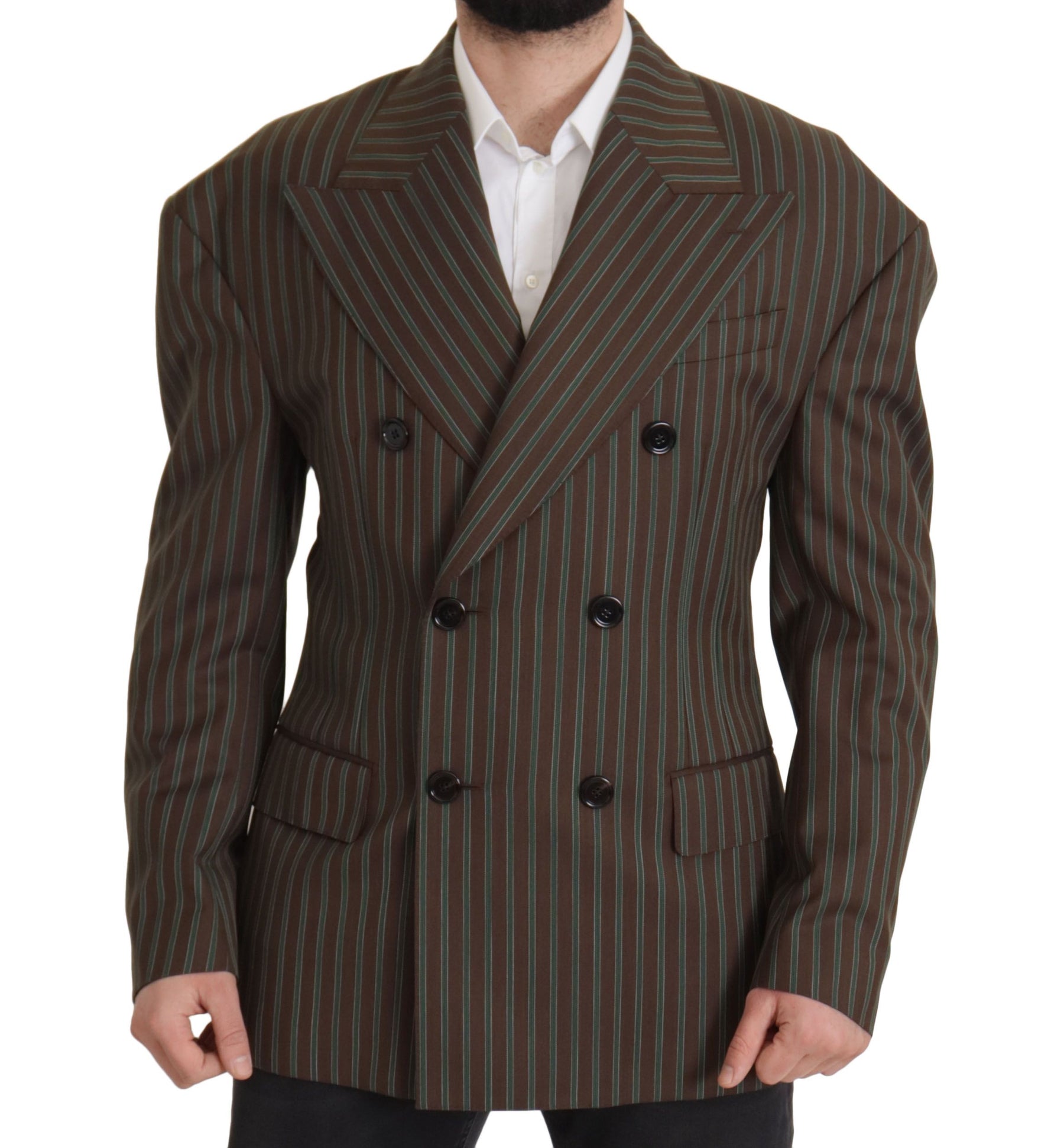 Dolce & Gabbana Multicolor Stripes Double Breasted Blazer | Regal Royce