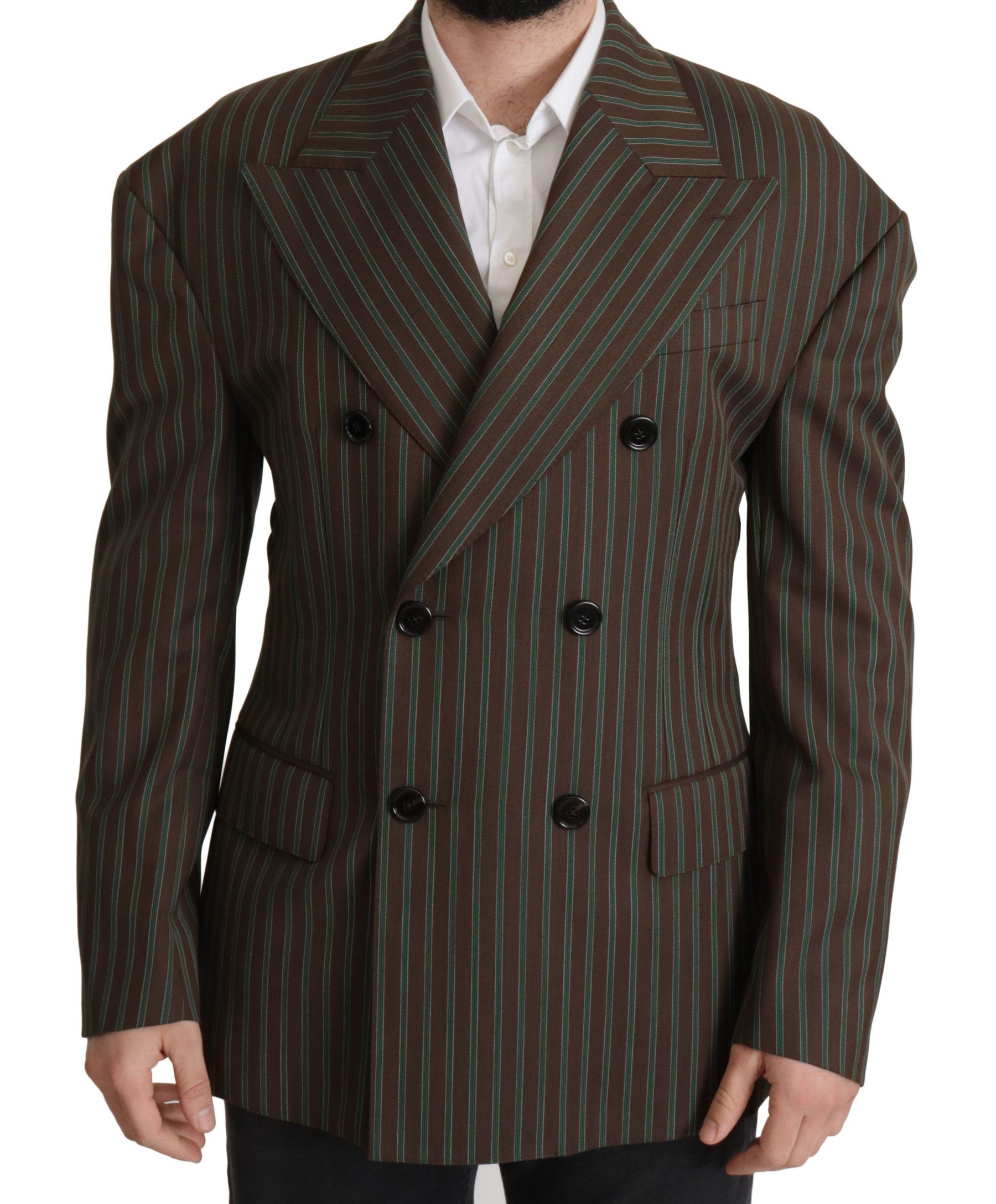 Dolce & Gabbana Multicolor Stripes Double Breasted Blazer | Regal Royce