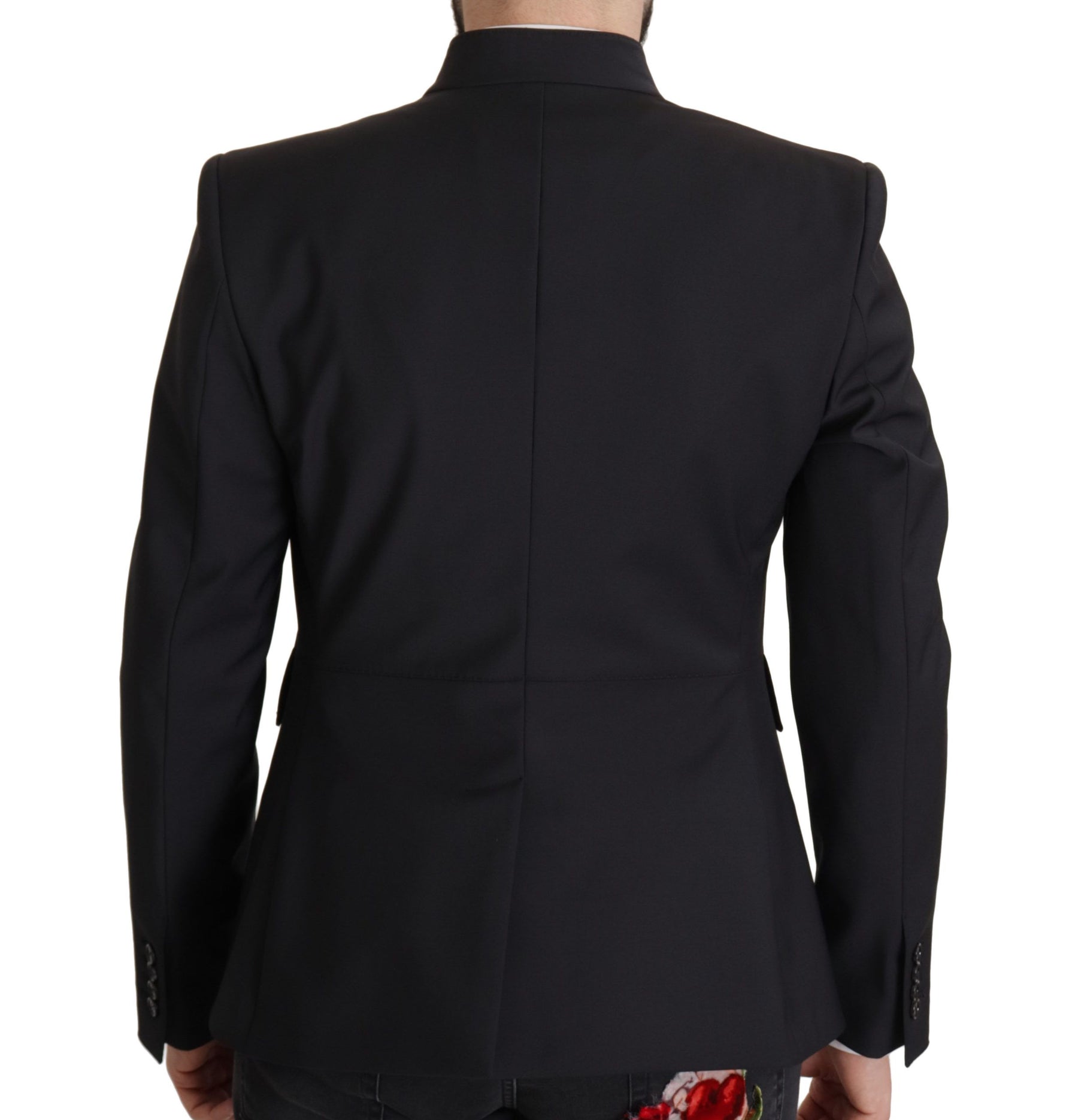 Dolce & Gabbana Black Wool Single Breasted Coat Men Blazer | Regal Royce