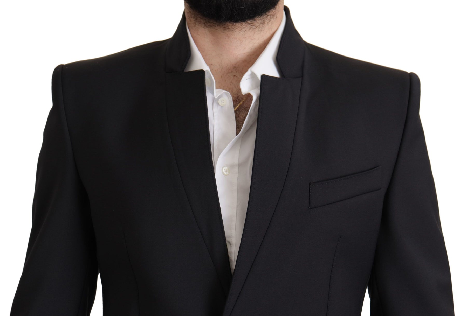 Dolce & Gabbana Black Wool Single Breasted Coat Men Blazer | Regal Royce
