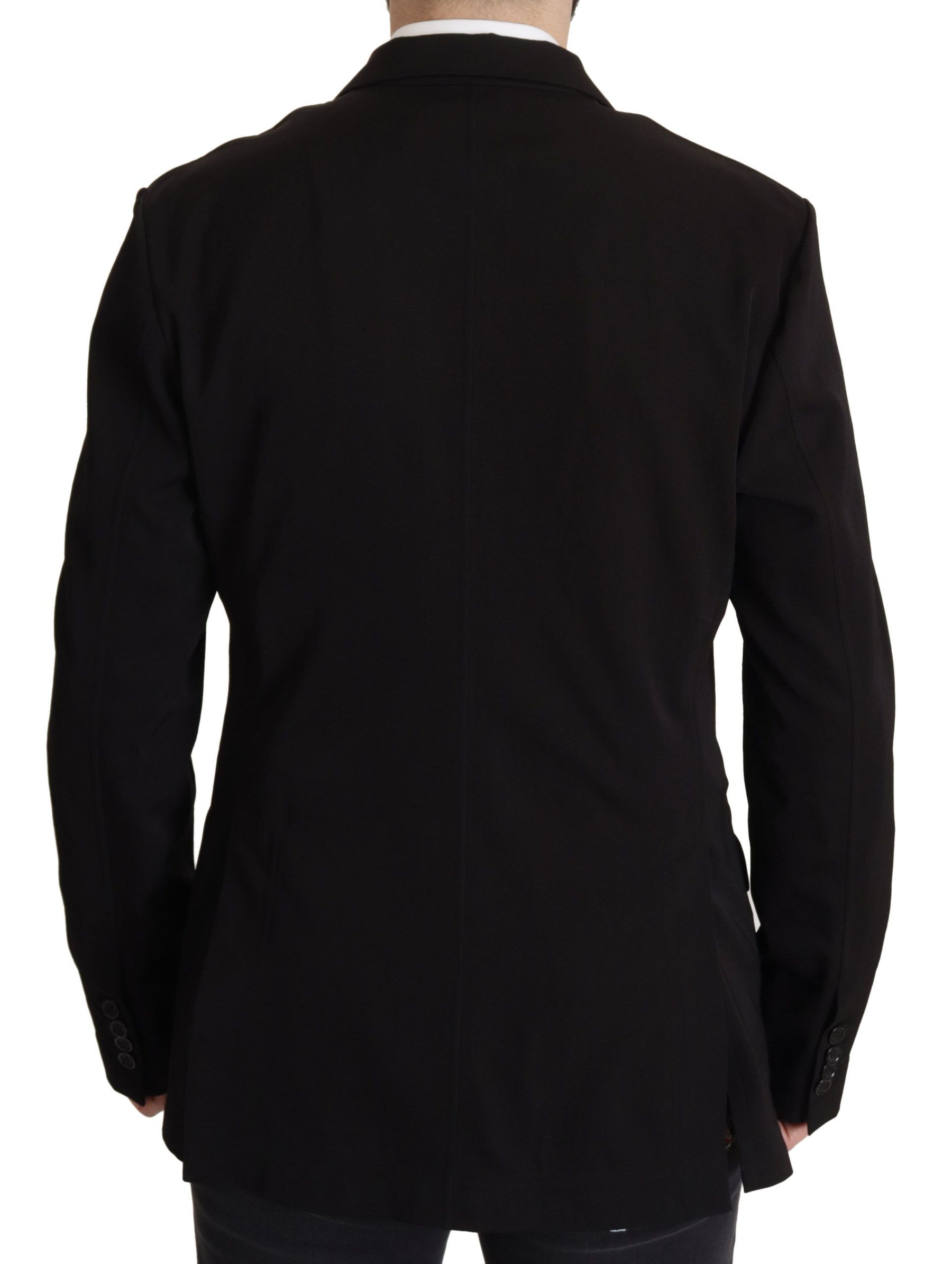 Dolce & Gabbana Black Wool Single Breasted Coat Blazer | Regal Royce