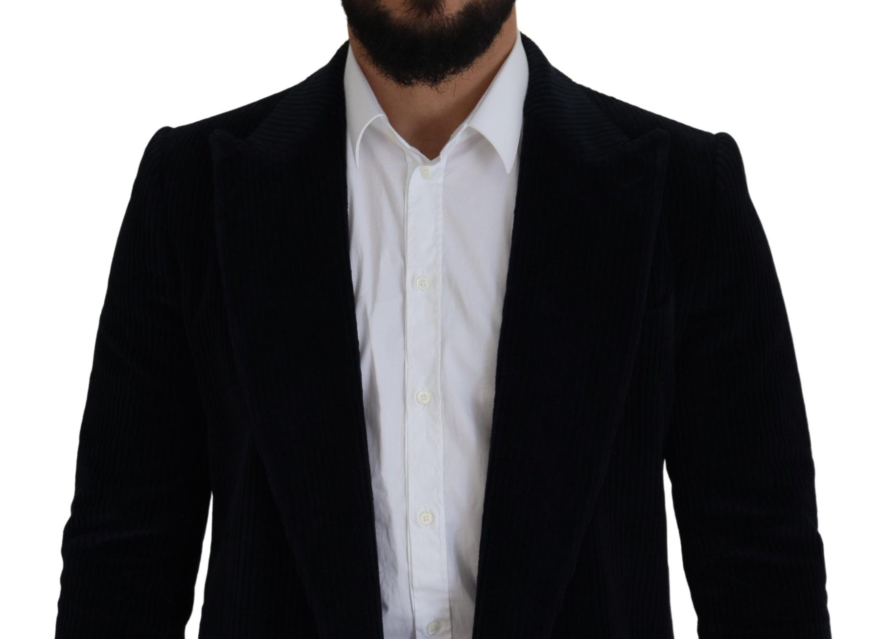 Dolce & Gabbana Black Cotton Cardigan Long Coat Men Jacket | Regal Royce