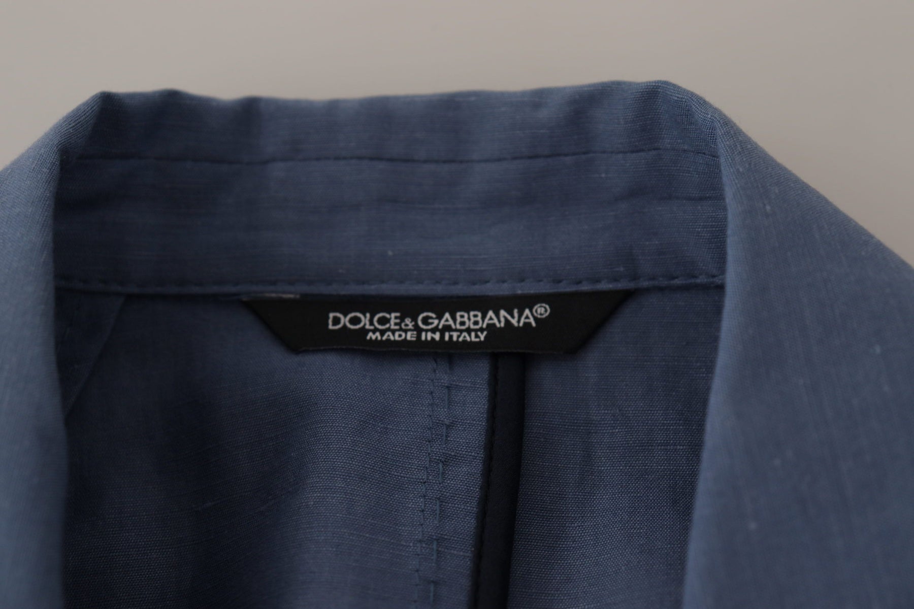 Dolce & Gabbana Blue Single Breasted Logo Blazer Jacket | Regal Royce