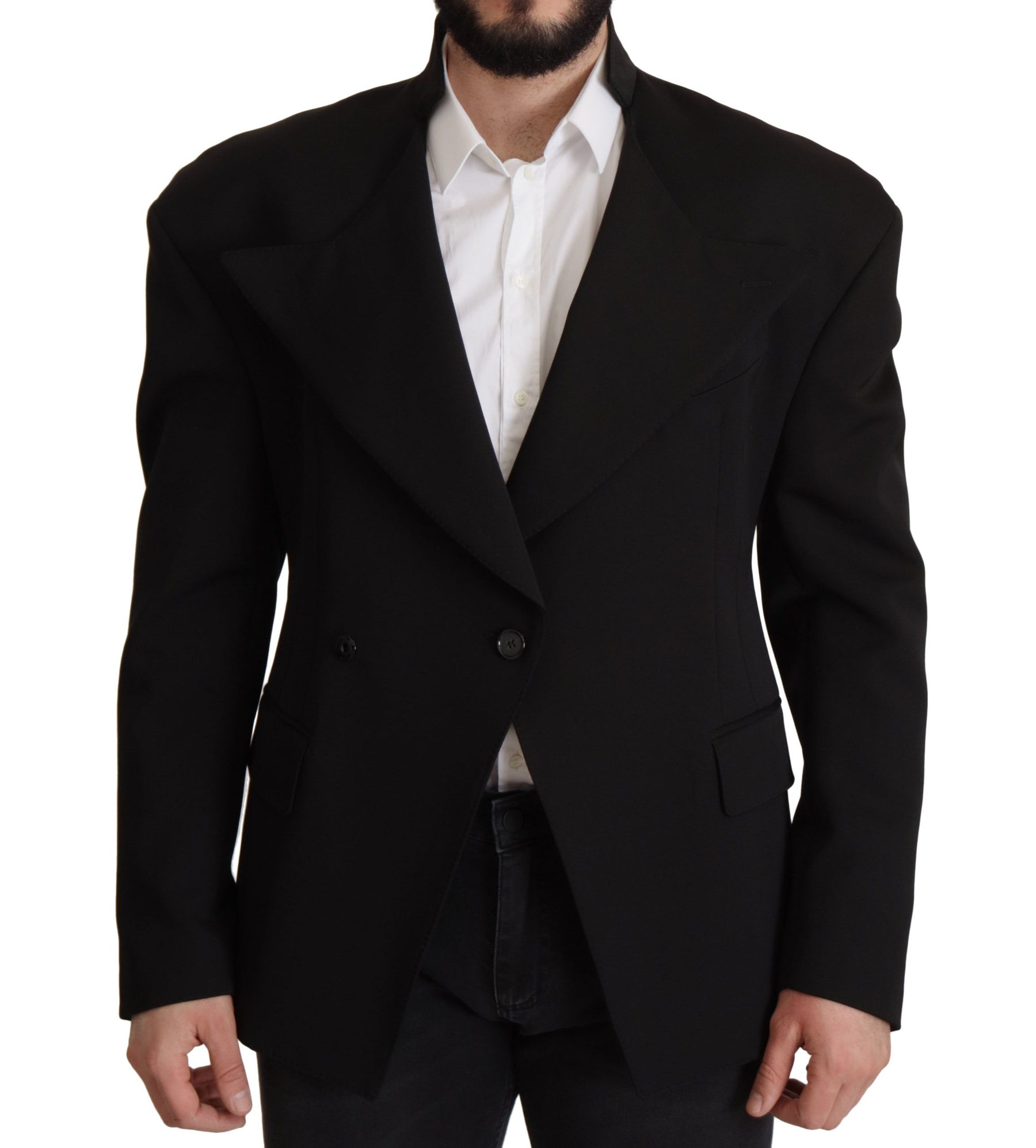 Dolce & Gabbana Black Wool Single Breasted Jacket Blazer | Regal Royce