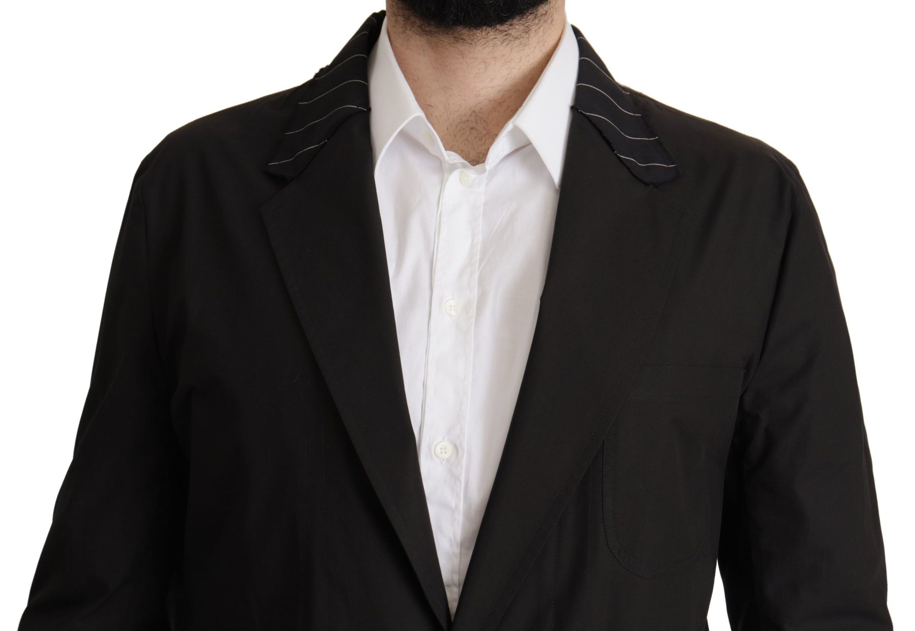 Dolce & Gabbana Black Cotton Single Breasted Blazer Jacket | Regal Royce