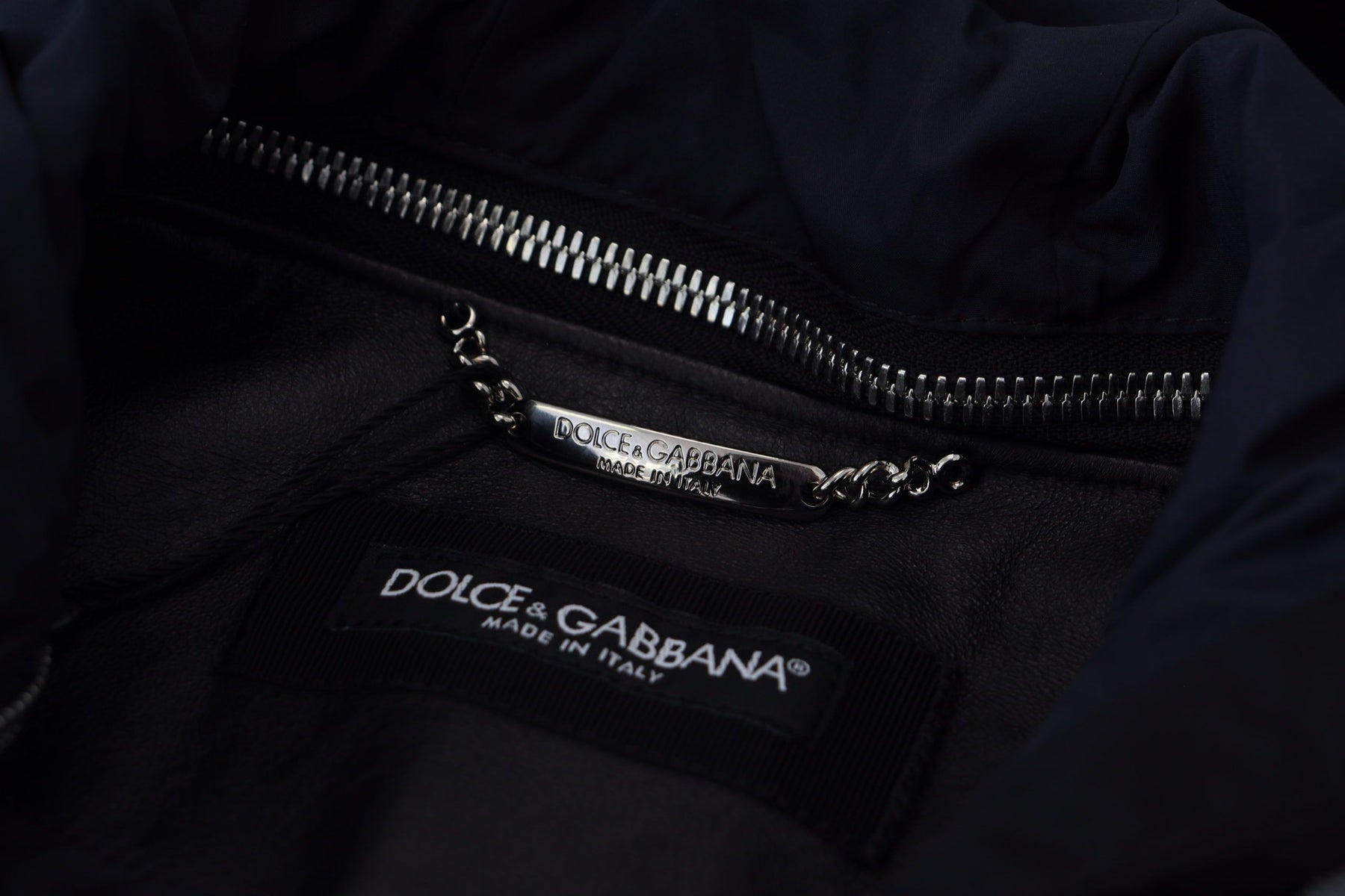 Dolce & Gabbana Black Polyester Hooded Blouson Coat Jacket | Regal Royce