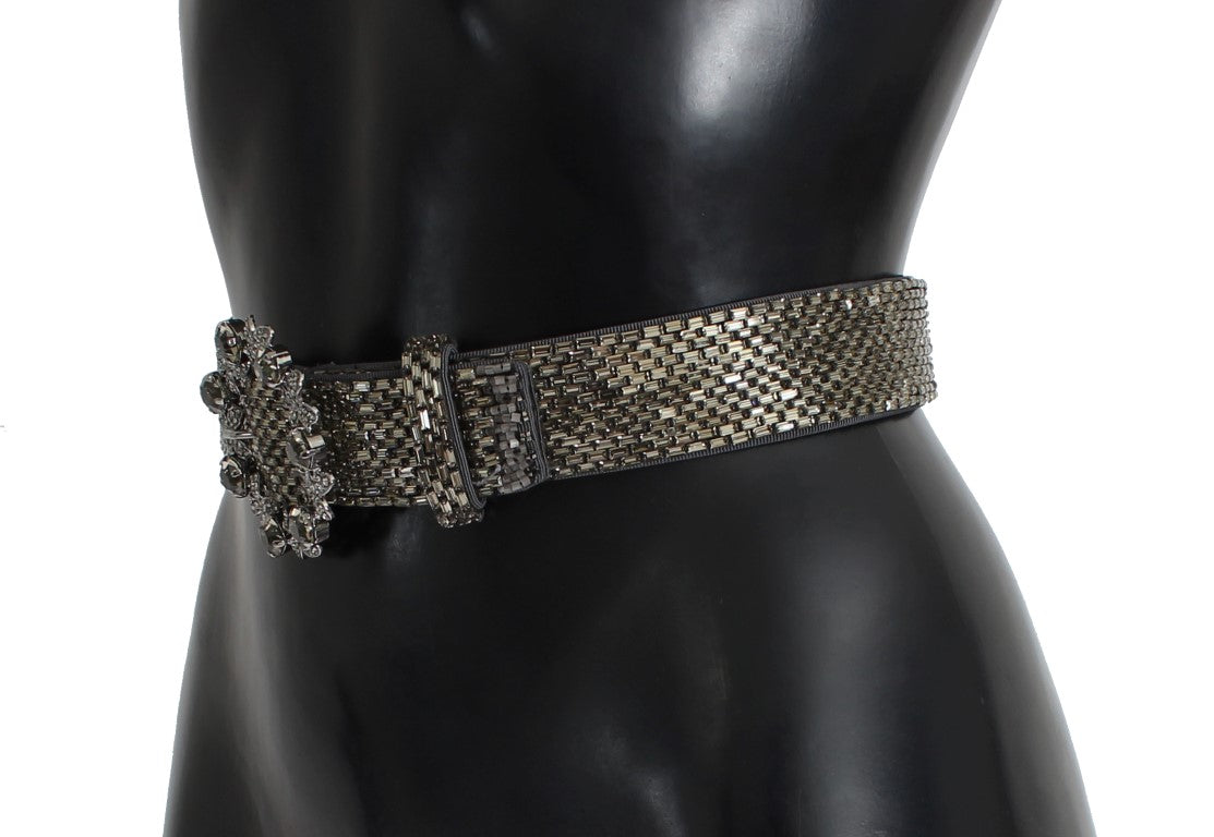 Dolce & Gabbana Crystal Buckle Sequined Waist Belt | Regal Royce