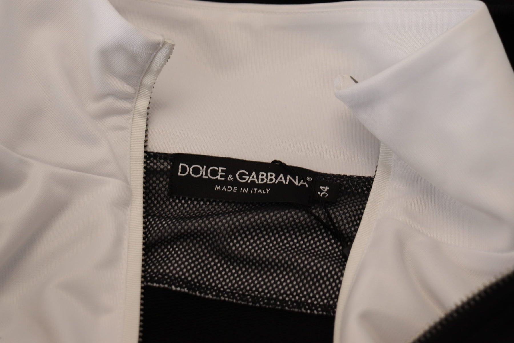 Dolce & Gabbana Black Polyester Hooded Full Zip Jacket | Regal Royce