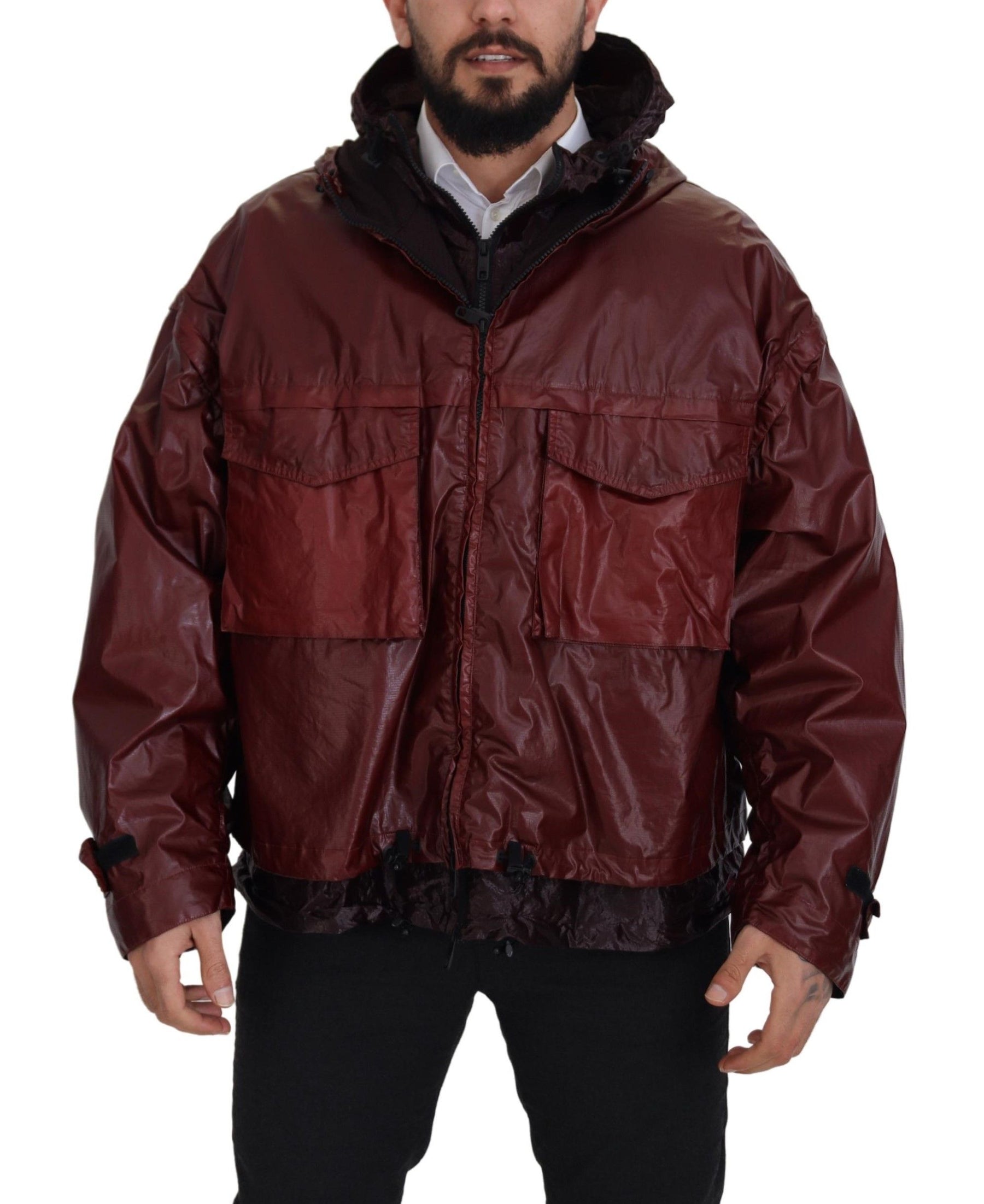 Dolce & Gabbana Bordeaux Cotton Hooded Full Zip Jacket | Regal Royce