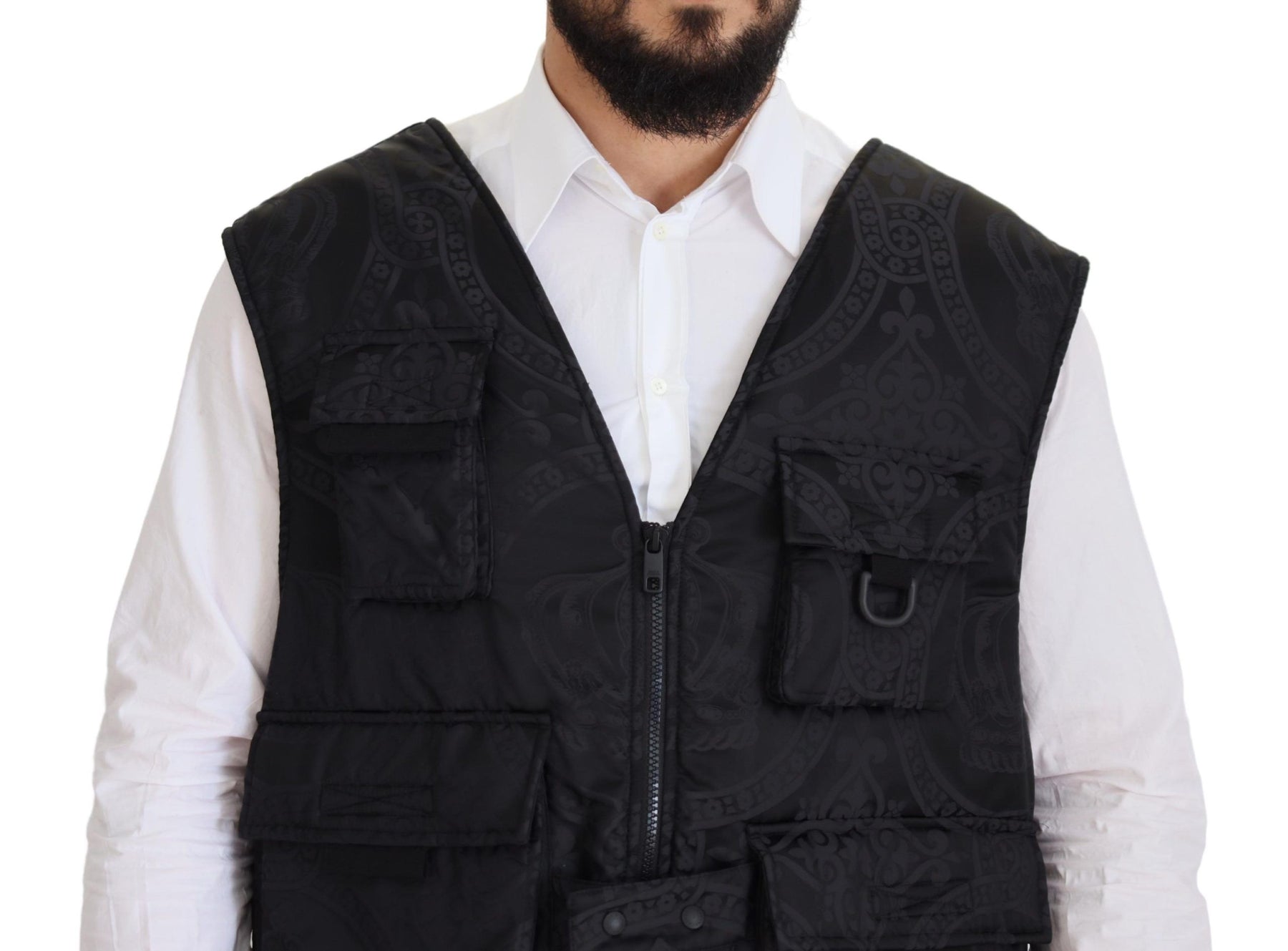 Dolce & Gabbana Black Nylon Full Zip Sleeveless Jacket | Regal Royce