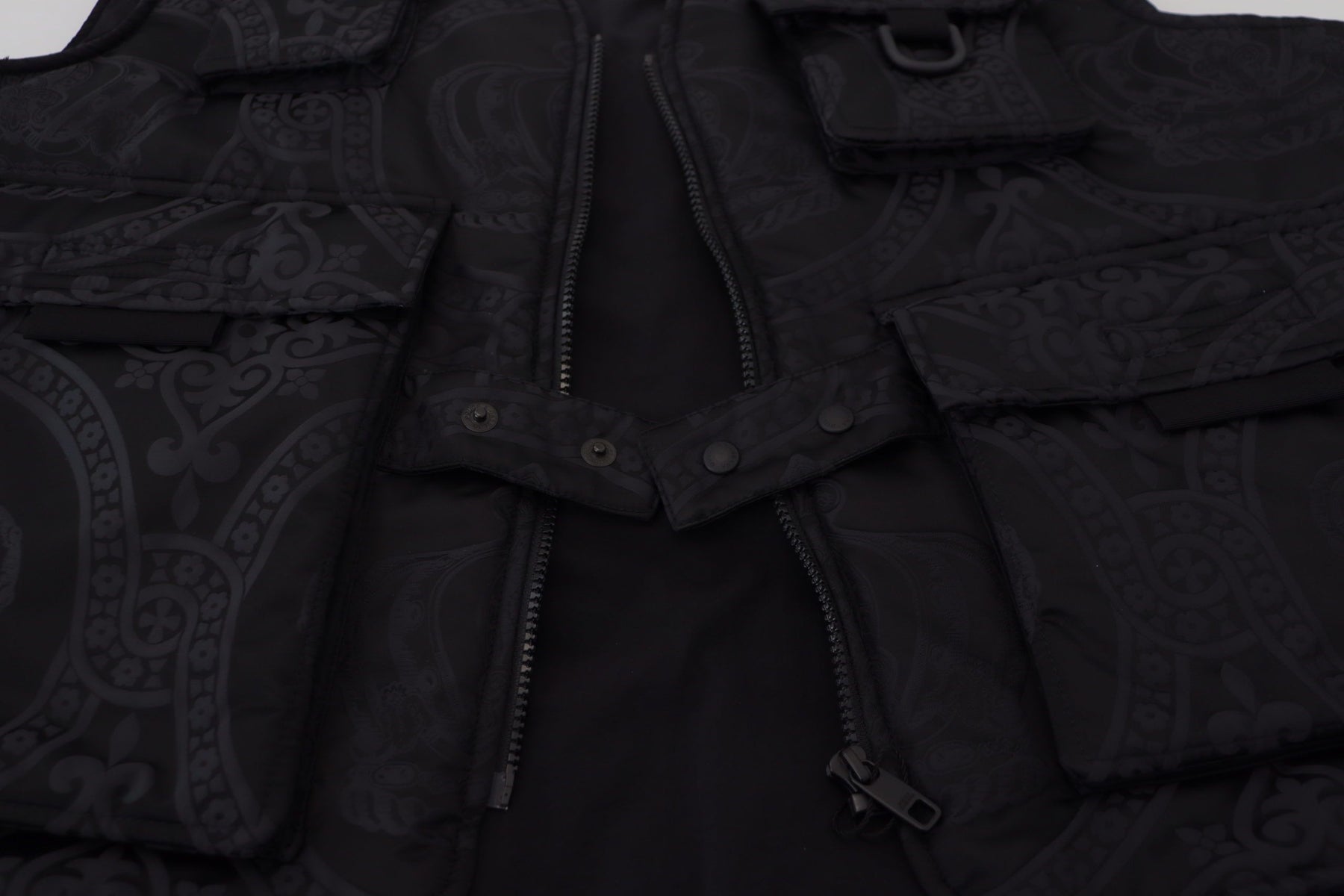 Dolce & Gabbana Black Nylon Full Zip Sleeveless Jacket | Regal Royce