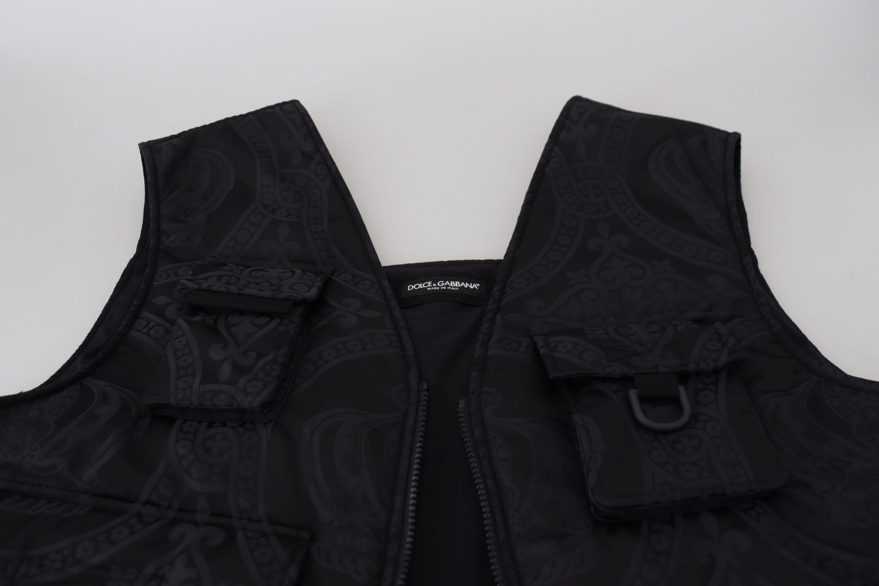 Dolce & Gabbana Black Nylon Full Zip Sleeveless Jacket | Regal Royce