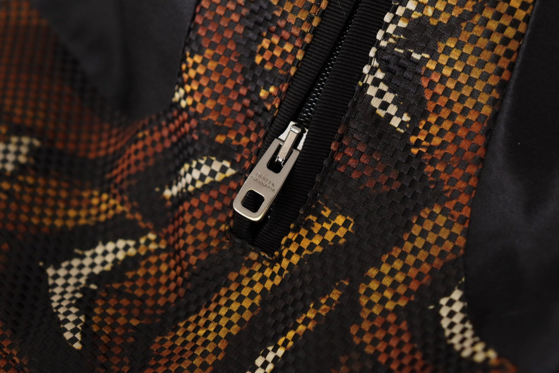 Dolce & Gabbana Brown Feather Full Zip Blouson Jacket | Regal Royce