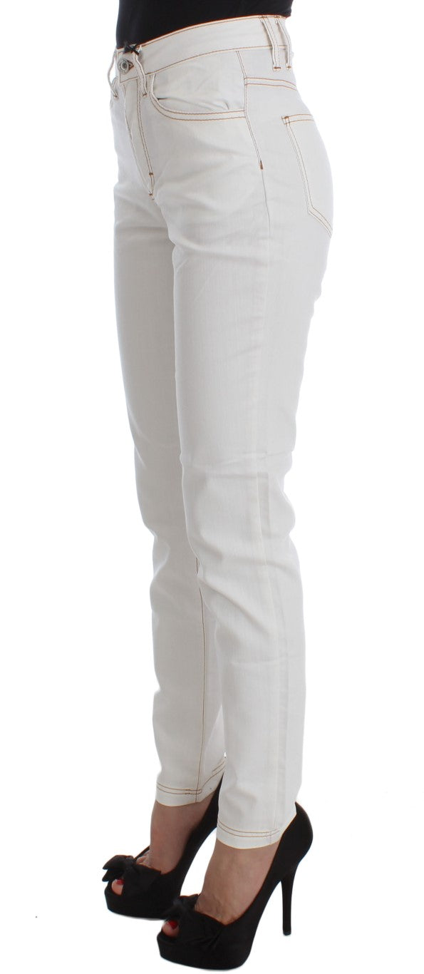 Cavalli White Cotton Blend Slim Fit Jeans | Regal Royce