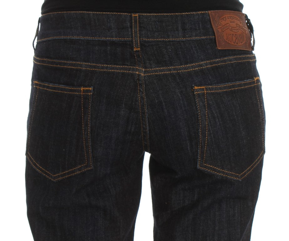 Cavalli Blue Cotton Straight Fit Stretch Jeans | Regal Royce