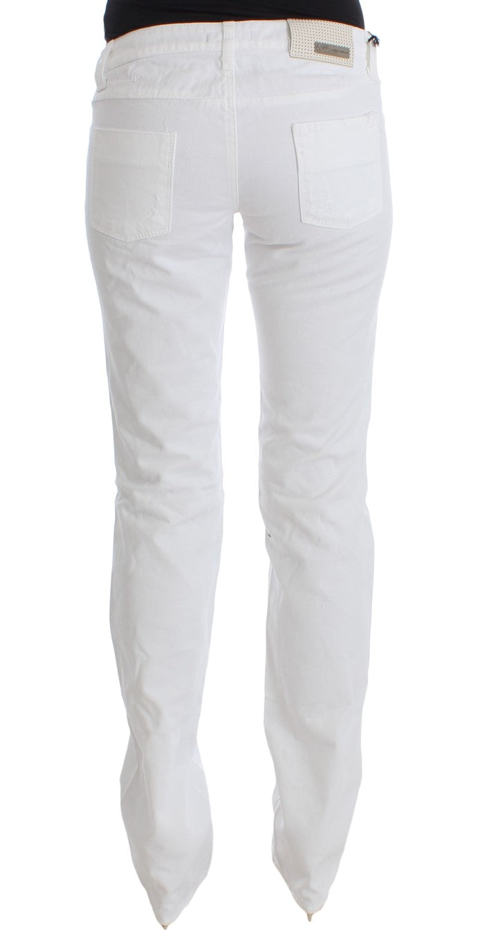 Costume National White Cotton Slim Fit Denim Bootcut Jeans | Regal Royce