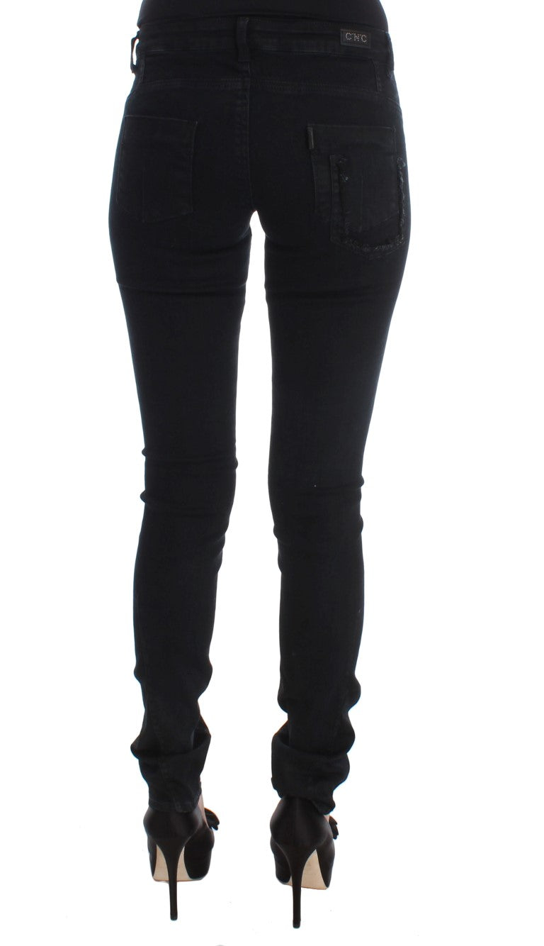 Costume National Black Cotton Slim Fit Denim Jeans | Regal Royce
