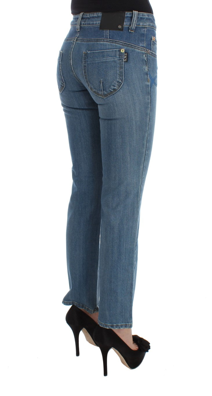 Costume National Blue Cotton Slim Fit Cropped Jeans | Regal Royce