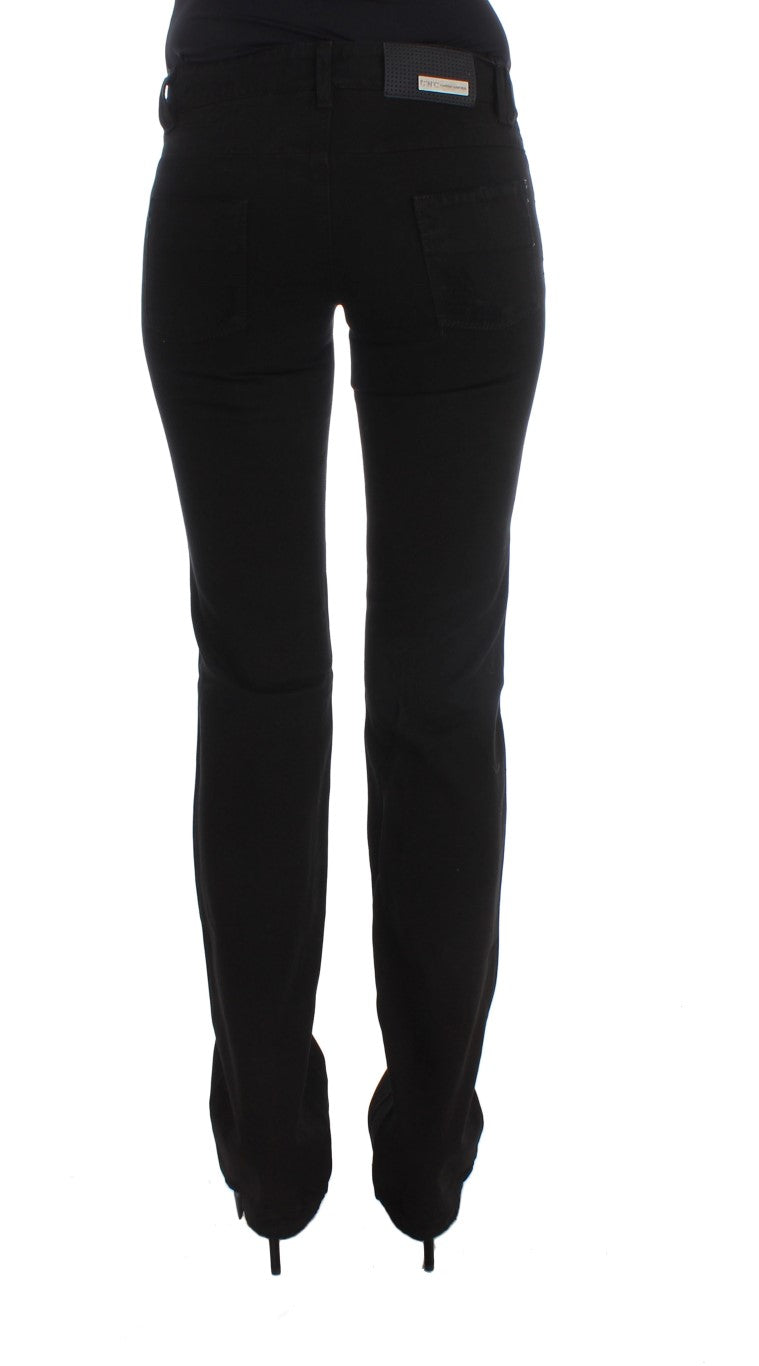 Costume National Black Cotton Slim Fit Bootcut Jeans | Regal Royce