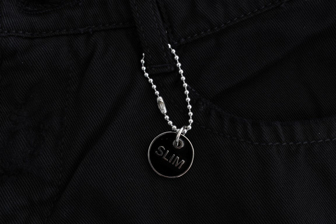 Costume National Black Cotton Slim Fit Bootcut Jeans | Regal Royce