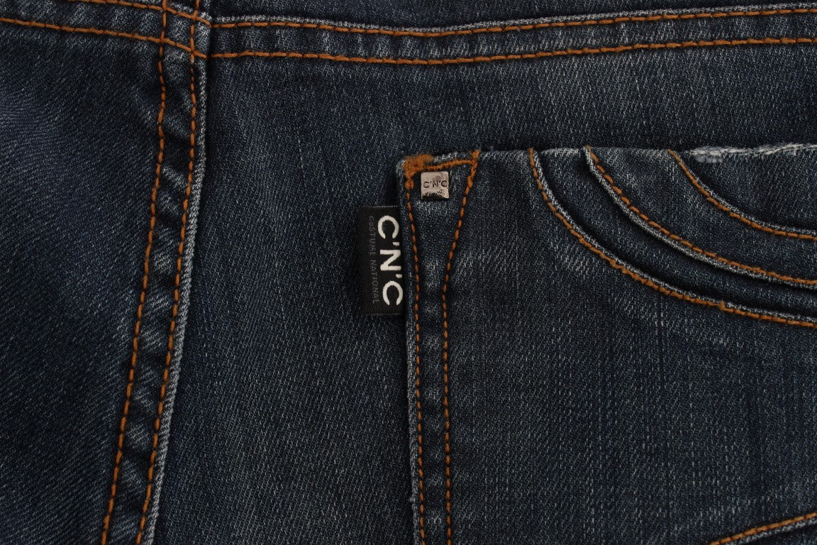 Costume National Blue Cotton Blend Bootcut Jeans | Regal Royce