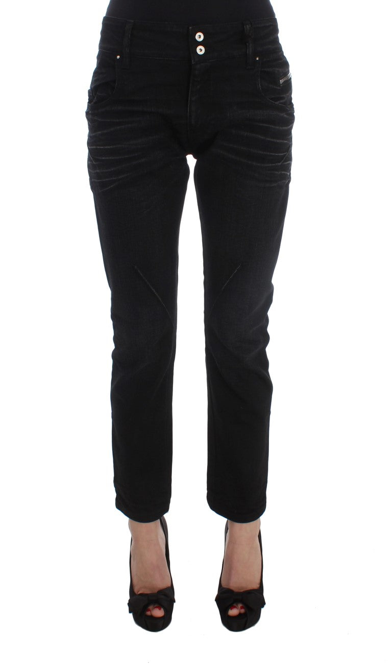 Costume National Black Cotton Slouchy Slims Fit Jeans | Regal Royce