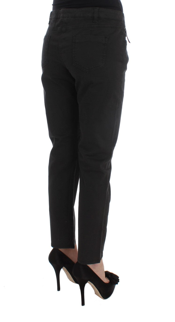Costume National Black Cotton Capri Cropped Denim Jeans | Regal Royce
