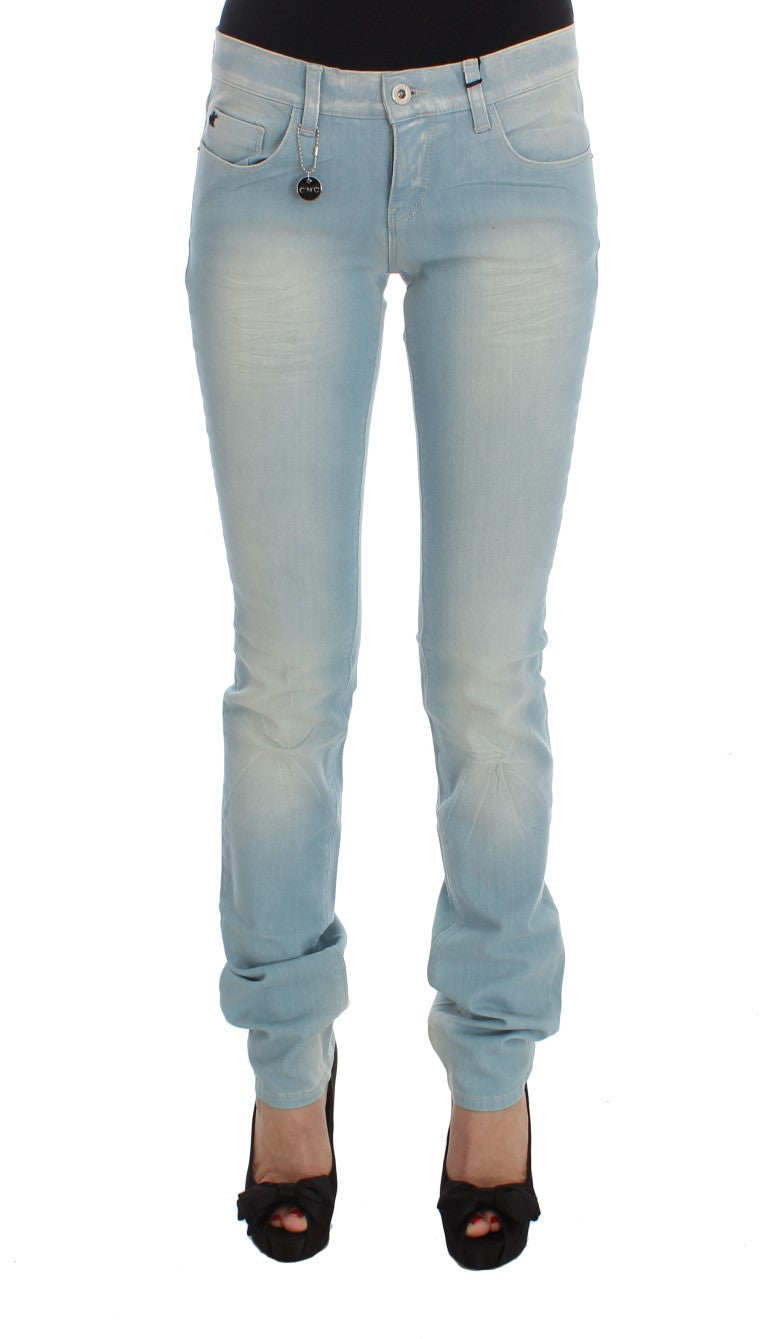 Costume National Blue Cotton Blend Super Slim Fit Jeans | Regal Royce