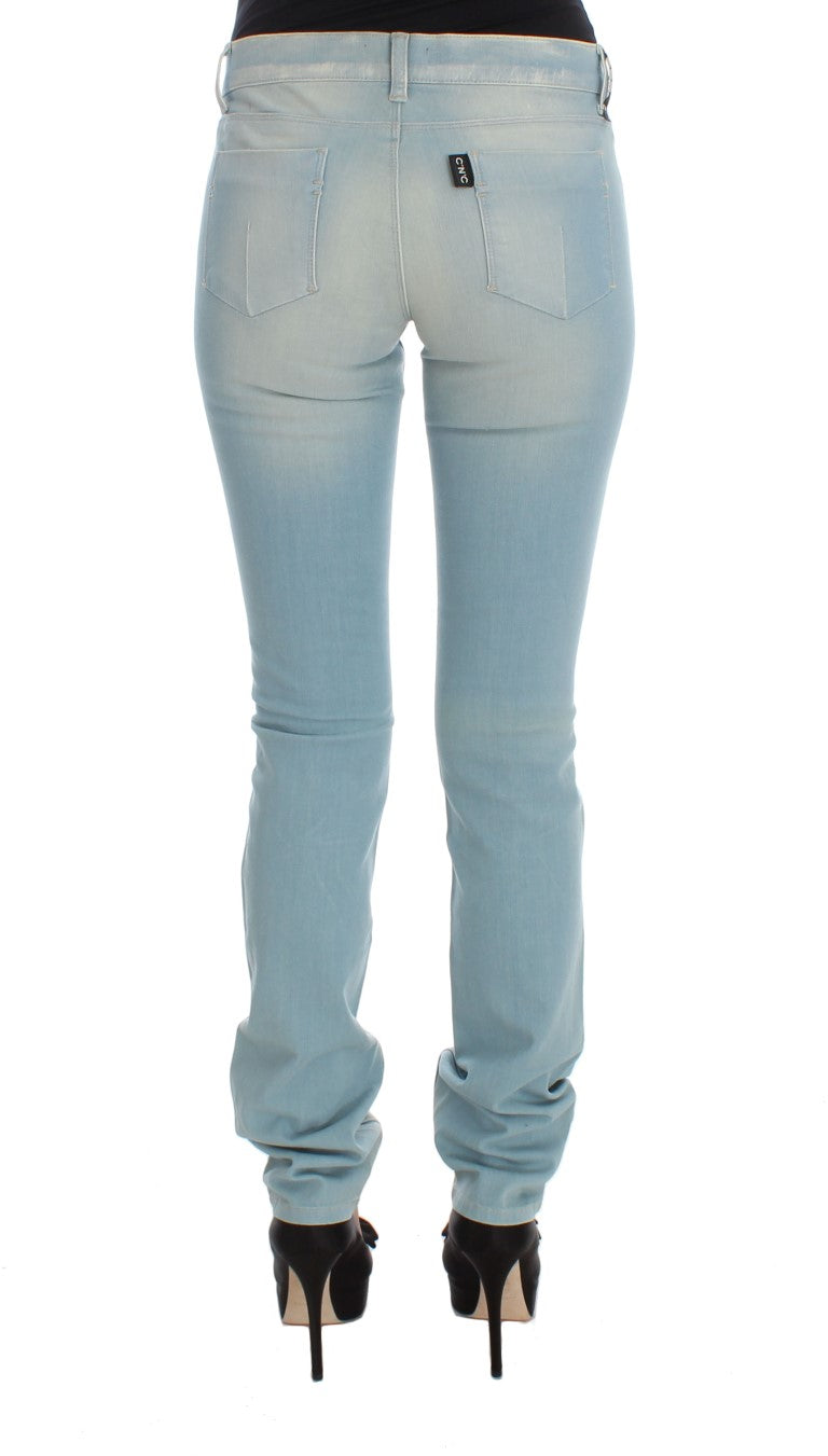 Costume National Blue Cotton Blend Super Slim Fit Jeans | Regal Royce