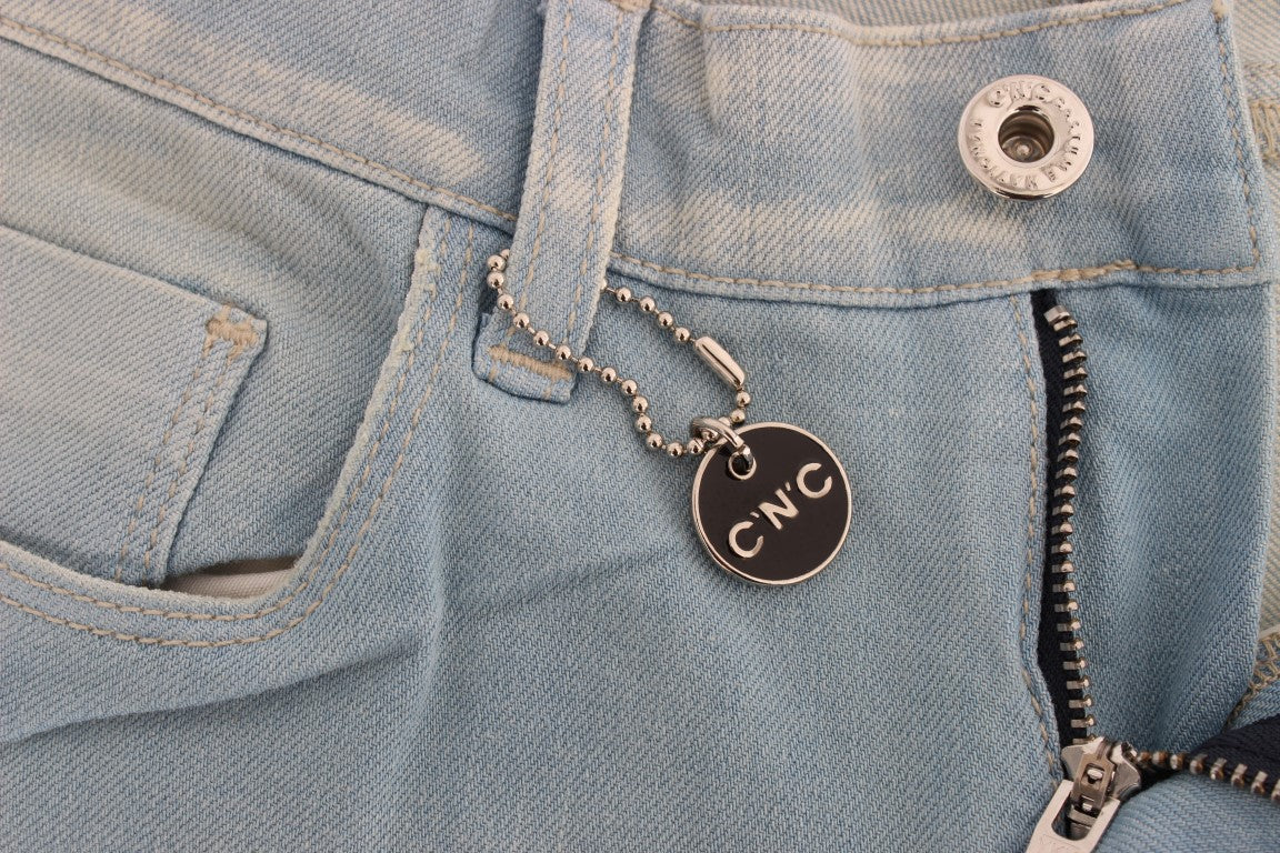 Costume National Blue Cotton Blend Super Slim Fit Jeans | Regal Royce