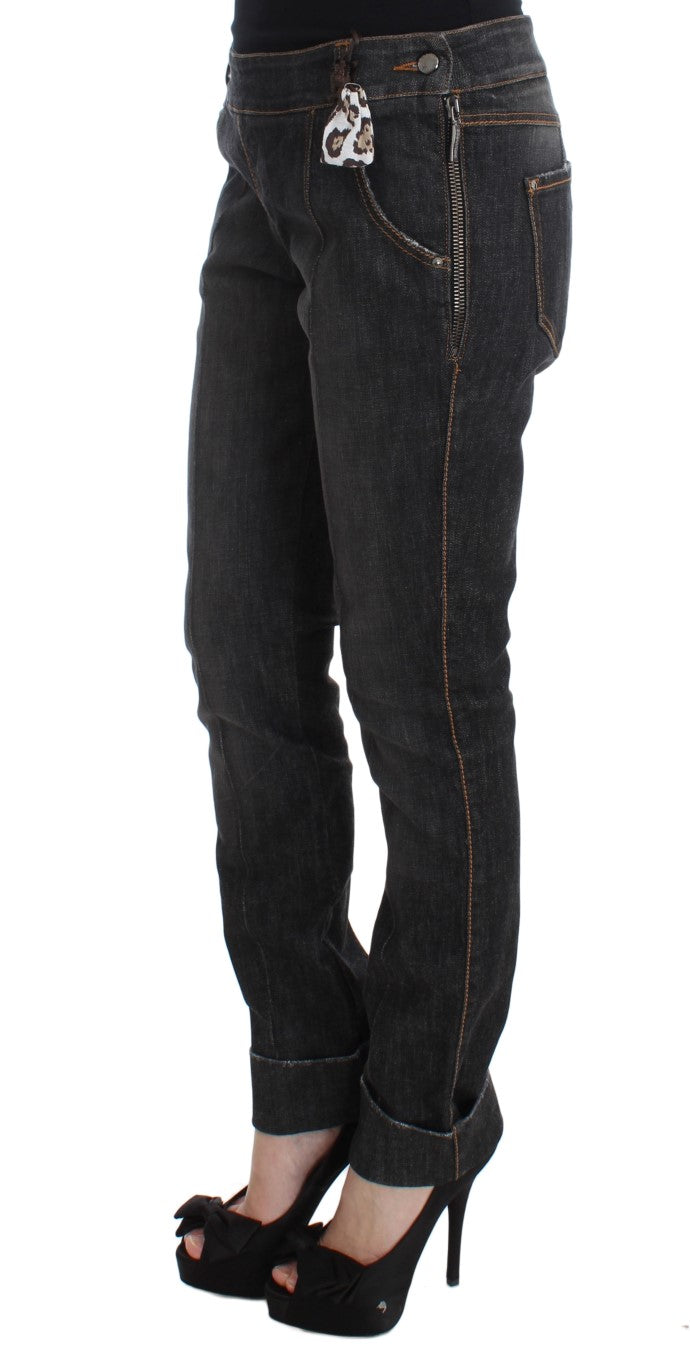 Ermanno Scervino Gray Cotton Slim Fit Denim Jeans | Regal Royce