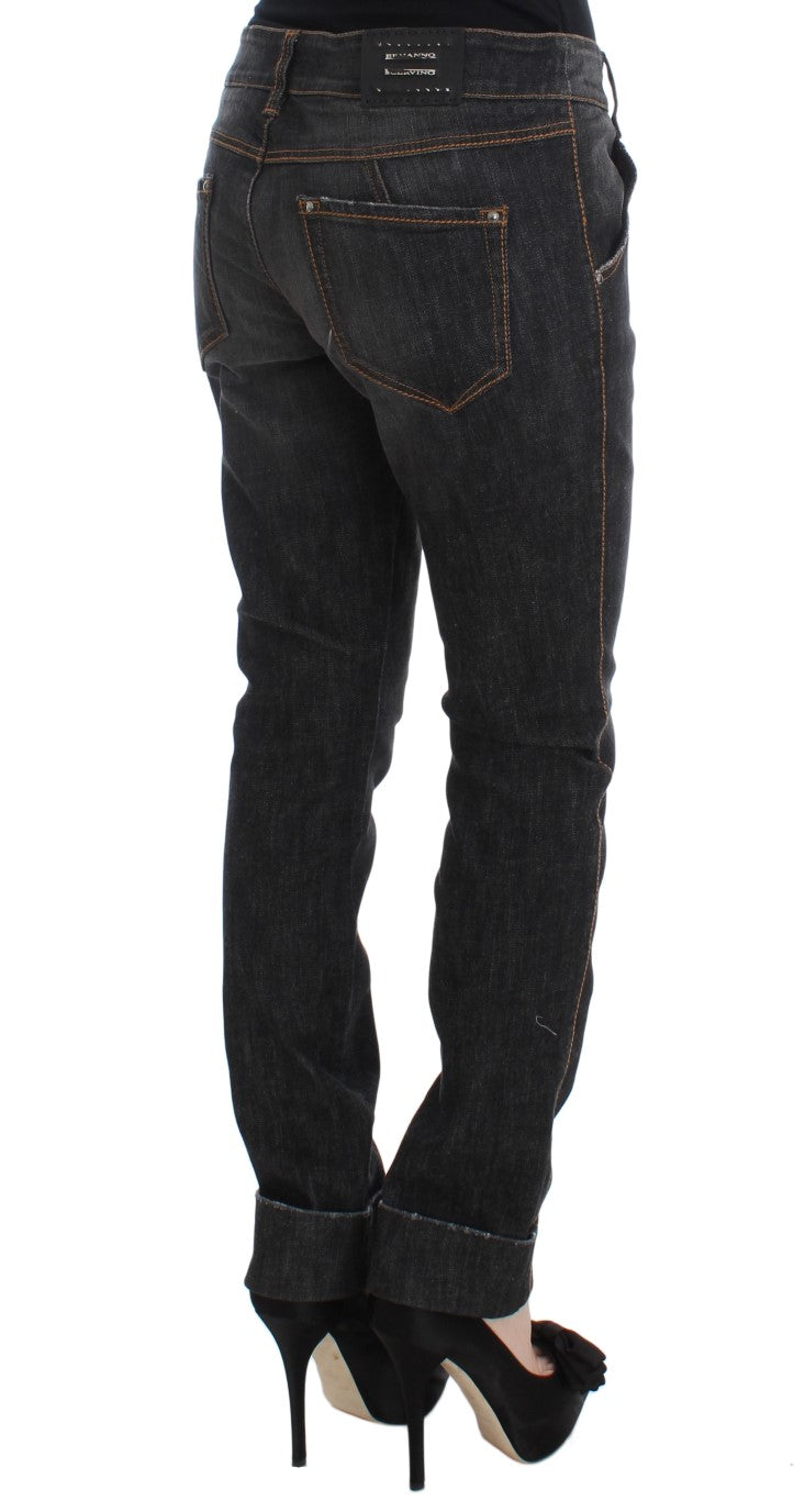 Ermanno Scervino Gray Cotton Slim Fit Denim Jeans | Regal Royce