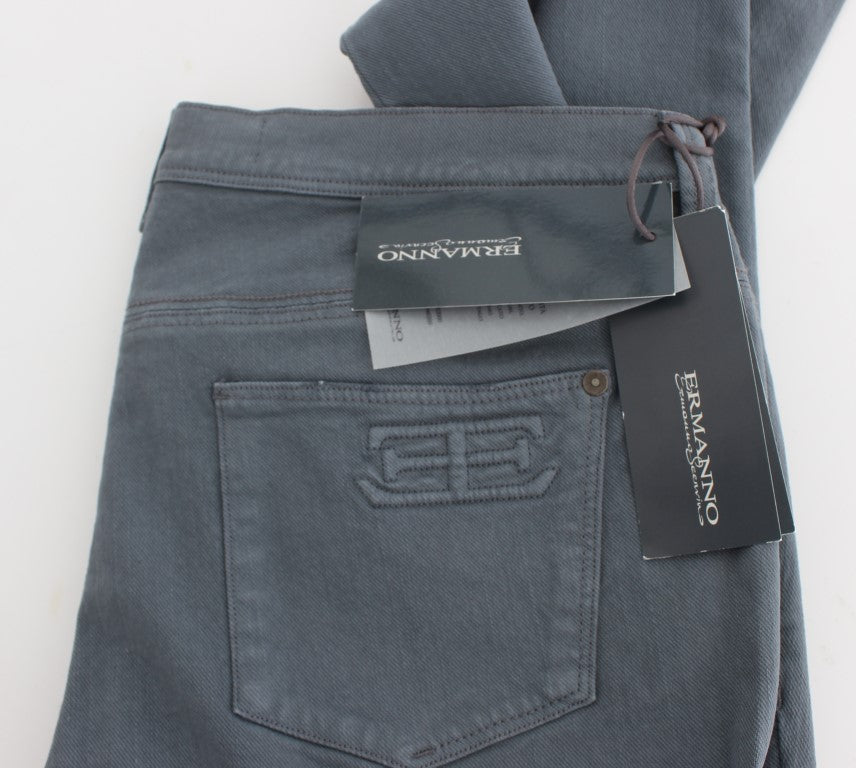 Ermanno Scervino Blue Cotton Blend Slim Fit Bootcut Jeans | Regal Royce