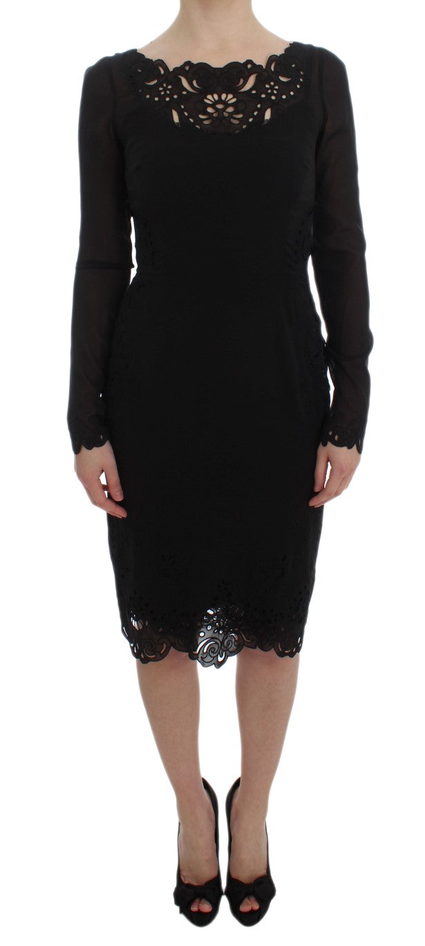 Dolce & Gabbana Black Silk Stretch Sheath Dress | Regal Royce