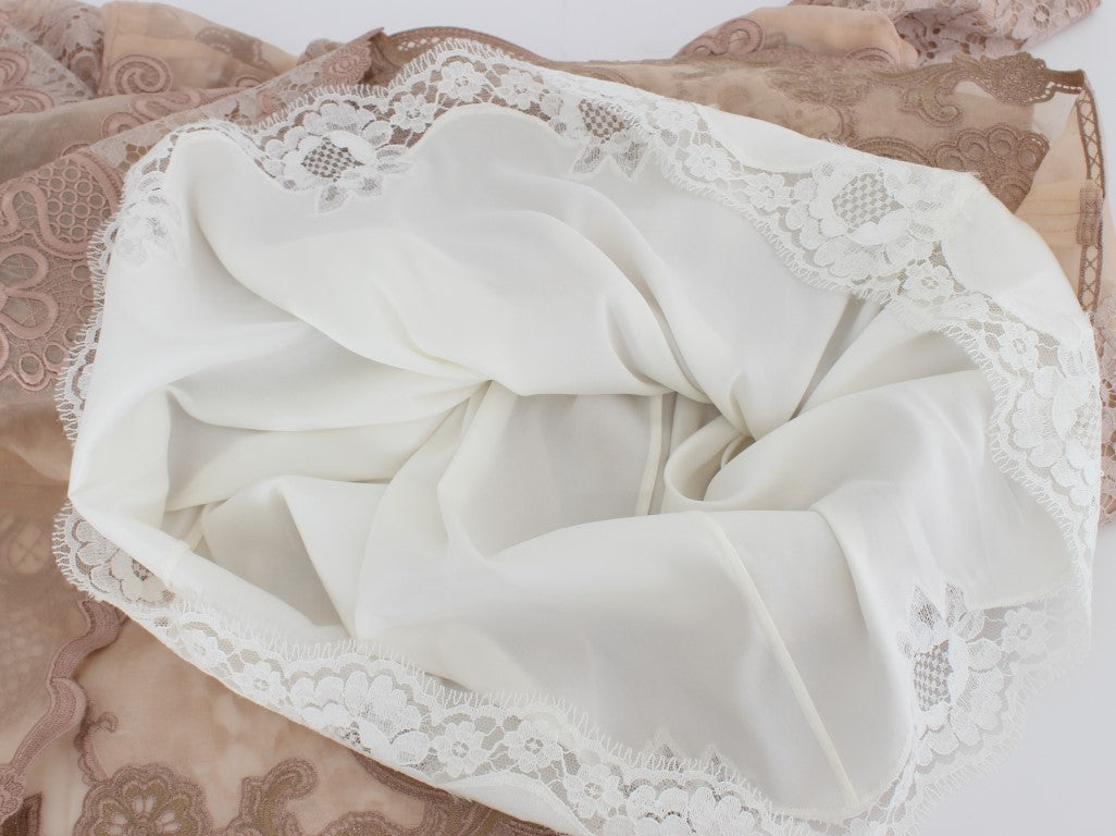 Dolce & Gabbana Pink Silk Lace Ricamo Shift Gown Dress | Regal Royce