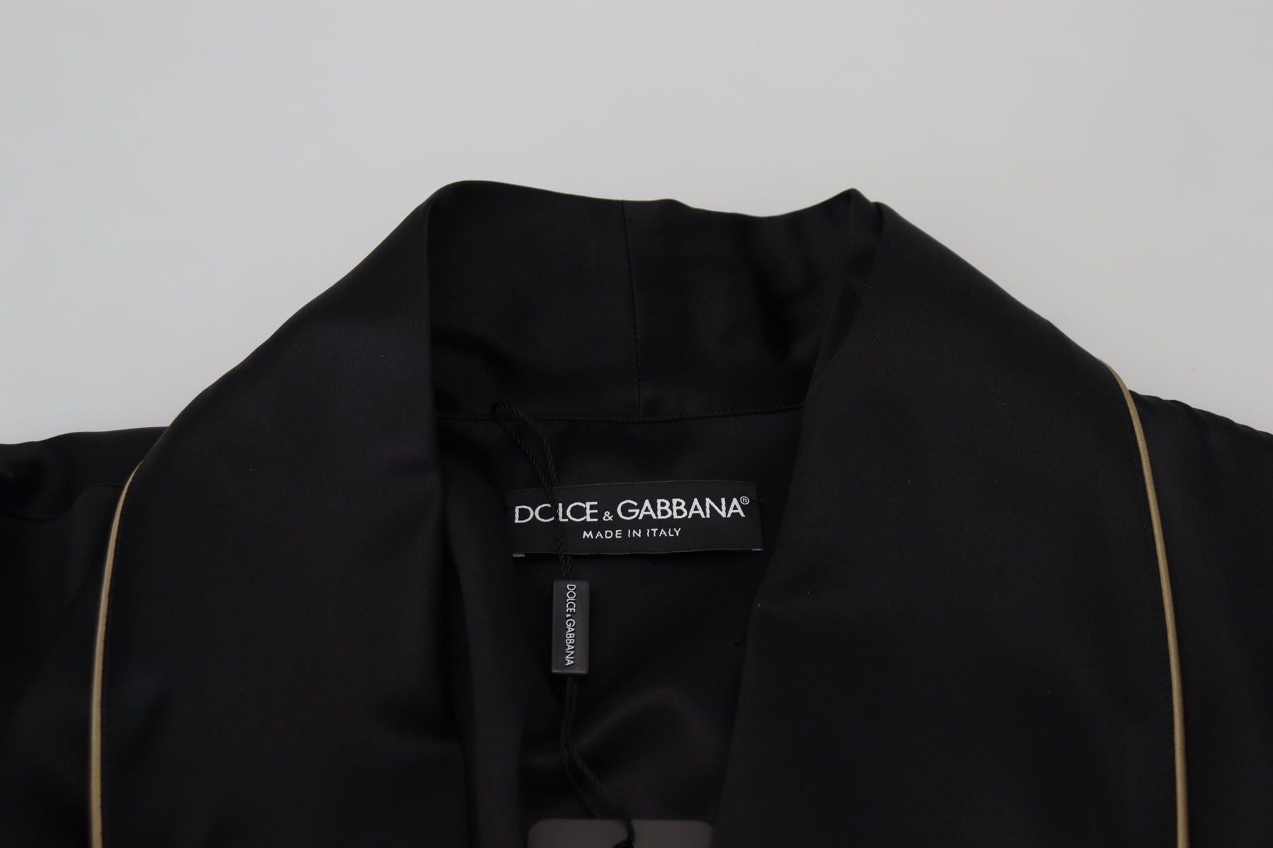 Dolce & Gabbana Black 100% Silk Robe Coat Wrap  Jacket | Regal Royce