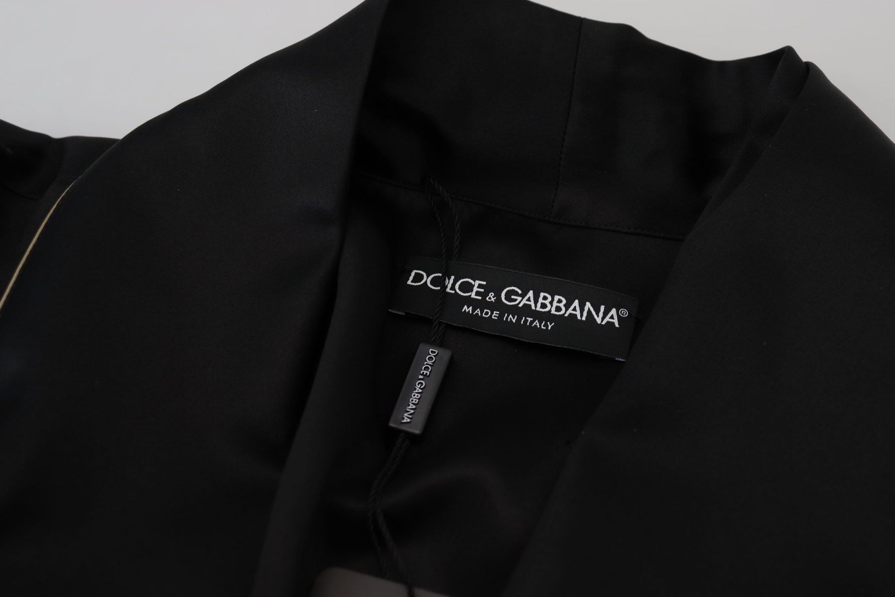 Dolce & Gabbana Black 100% Silk Robe Coat Wrap  Jacket | Regal Royce
