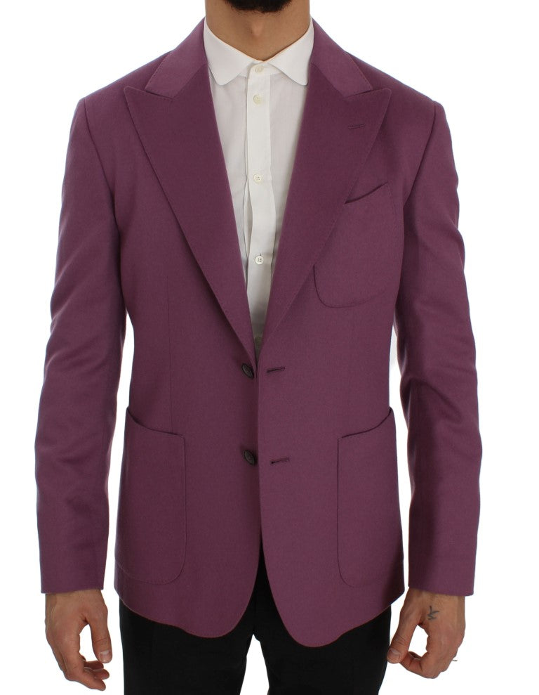 Dolce & Gabbana Purple Cashmere Slim Fit Blazer Jacket | Regal Royce