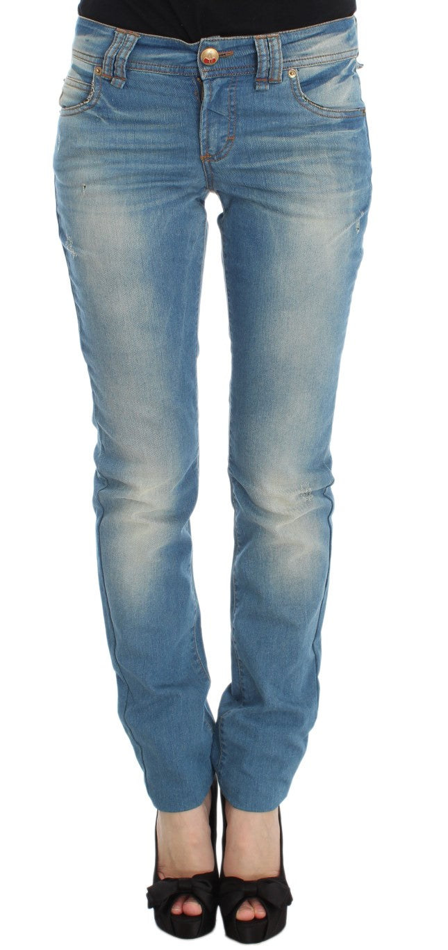 John Galliano Blue Wash Cotton Blend Slim Fit Jeans | Regal Royce