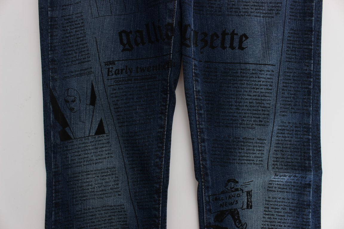 John Galliano Blue Wash Cotton Blend Slim Fit Bootcut Jeans | Regal Royce