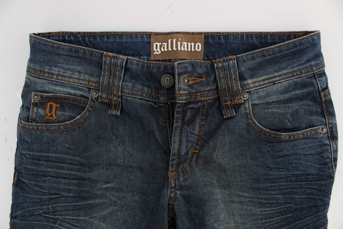 John Galliano Blue Wash Cotton Blend Slim Fit Jeans | Regal Royce
