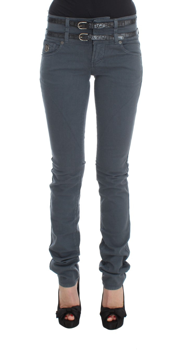 John Galliano Blue Cotton Blend Slim Fit High Waist Jeans | Regal Royce