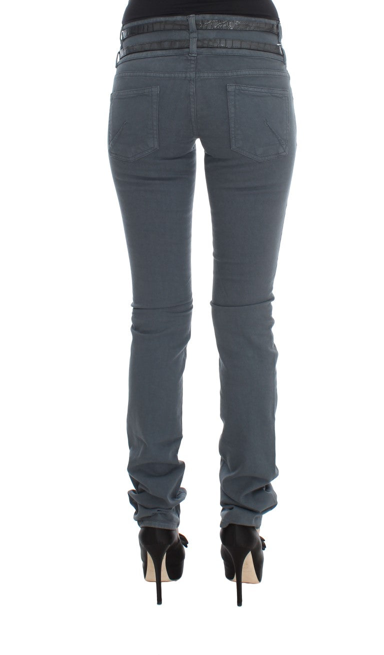 John Galliano Blue Cotton Blend Slim Fit High Waist Jeans | Regal Royce