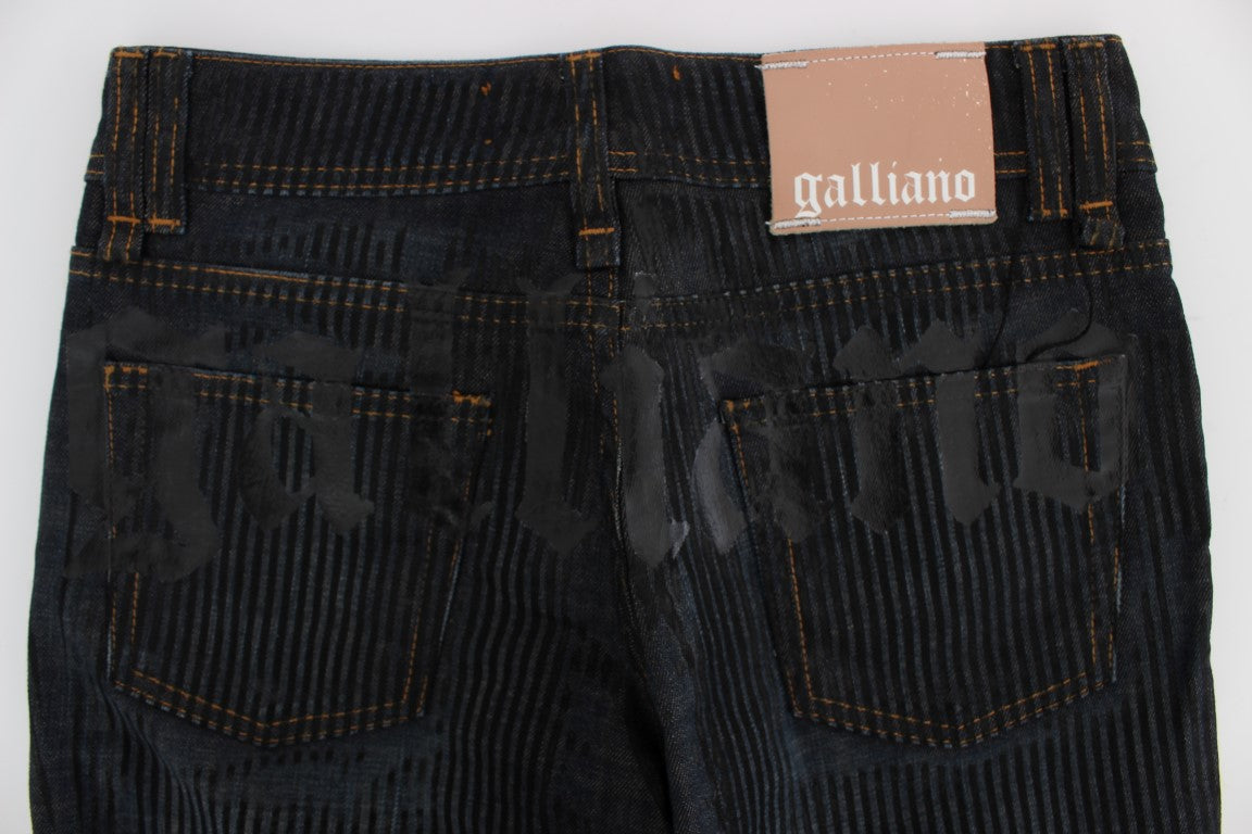 John Galliano Blue Wash Cotton Blend Slim Fit Bootcut Jeans | Regal Royce
